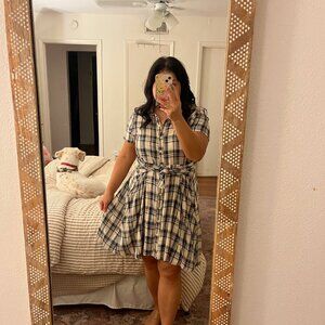 Anthropologie Tylho Plaid Tie Dress